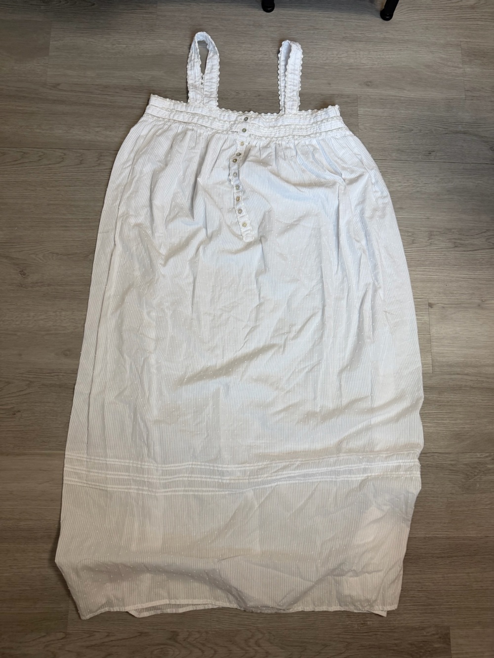 Eileen West White Cotton Sleeveless Pintuck Ballet Nightgown Size Small